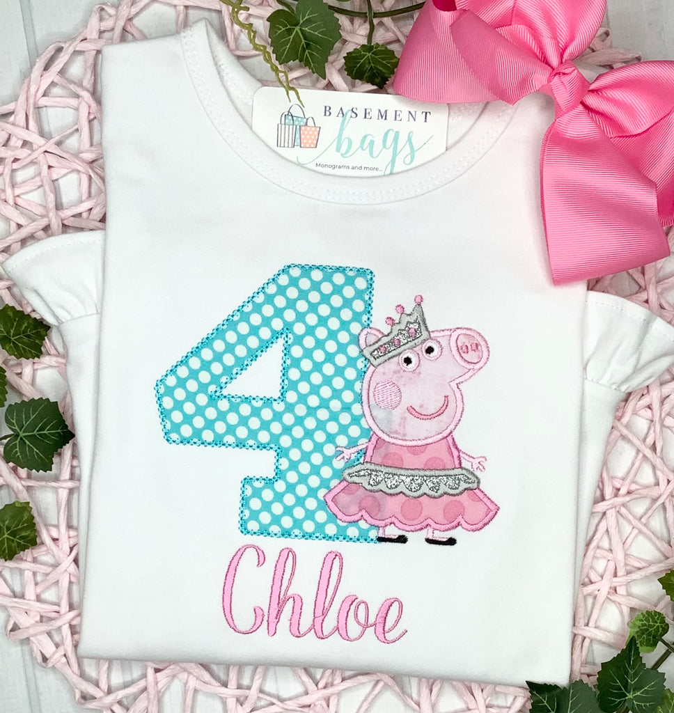 Peppa pig birthday outfit with outlet pants