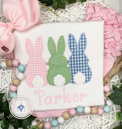 Gingham Bunny Backside Trio